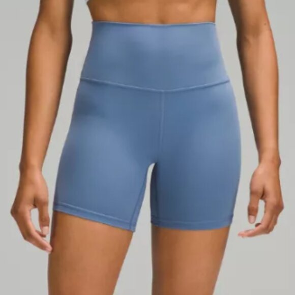 🍋NWT💙 Lululemon Align High Rise Short 6” Washed Denim Blue 2024! $64 - Picture 1 of 4